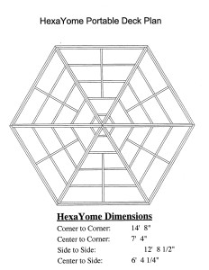 Deck plan for the HexaYome tiny tent house