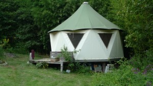 Yurt tent home by Red Sky Shelters branded Yomes with dome features and tensile construction