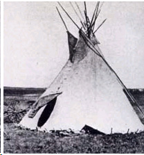 A photo of a tipi home from long ago